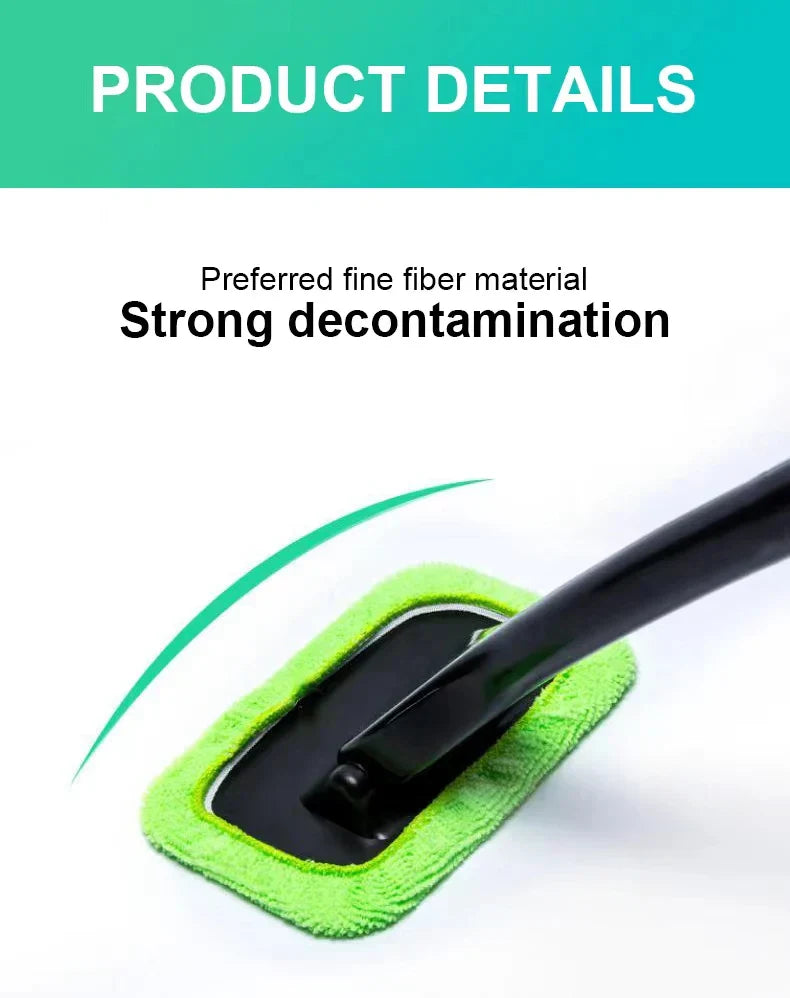 Car Window Cleaner Brush Kit Windshield Cleaning Wash Tool Inside Interior Auto Glass Wiper with Long Handle Car Accessories